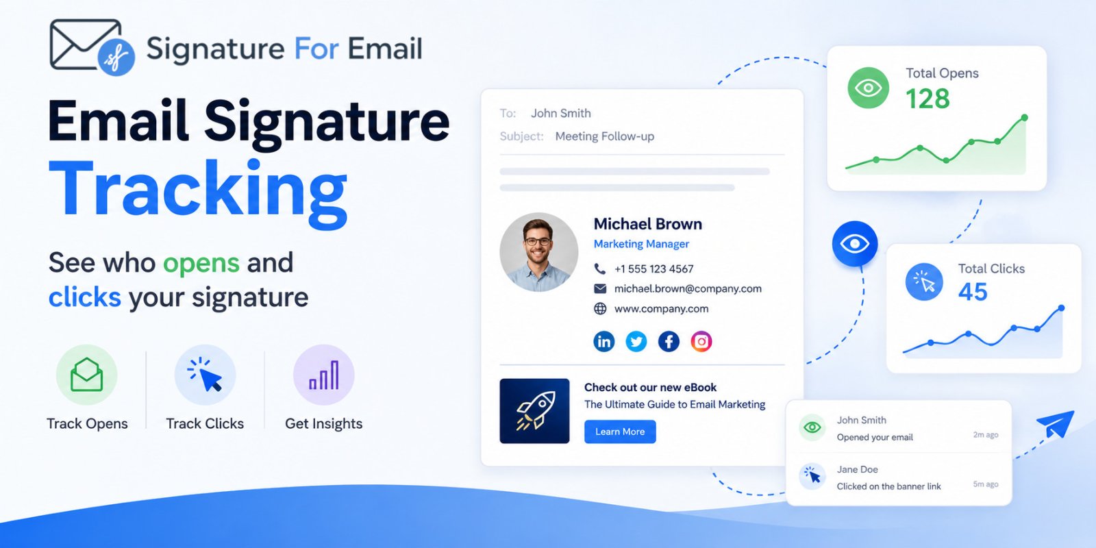 Suivi des signatures d'e-mail : découvre qui ouvre et clique sur ta signature